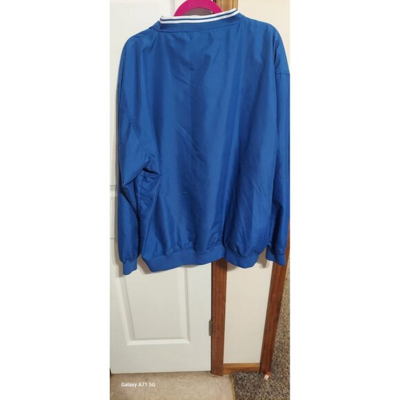 Vintage Kansas Jayhawks Pro Edge Pullover Windbreaker Jacket Mens L Blue KU NCAA - Picture 8 of 8